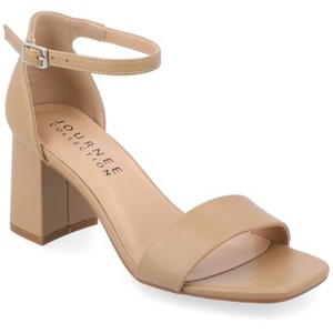 Journee Collection Women's Valenncia Narrow Width SuperNatural Shades Open Square Toe Ankle Strap Sandals - 1 of 4