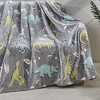 Dino Friends Micro Plush All Season Throw Blanket 50" X 60" Gray by Plazatex - 2 of 4