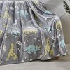 Dino Friends Micro Plush All Season Throw Blanket 50" X 60" Gray by Plazatex - image 2 of 3