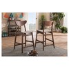 24" Latina Mid - Century Retro Modern Scandinavian Style Fabric Upholstered Wood Finishing Counter Height Barstool - Light Gray - Baxton Studio - 4 of 4