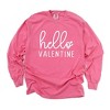 Simply Sage Market Women's Hello Valentine Cursive Long Sleeve Garment Dyed Tee - 2 of 4