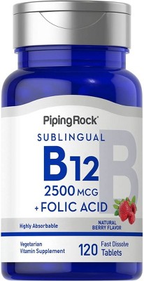 Piping Rock Vitamin B12 Complex 6000 Mcg | 120 Fast Dissolve Tablets ...