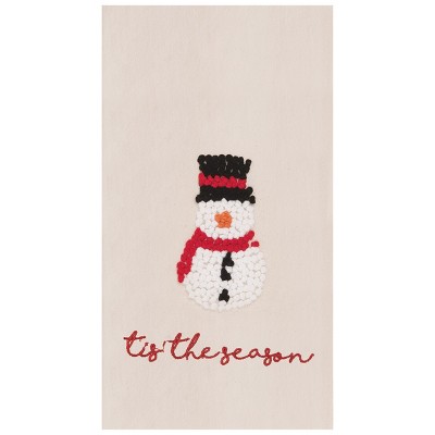 C&F Home Tis the Season Snowman French Knot Cotton Embroidered Flour Sack Kitchen Towel