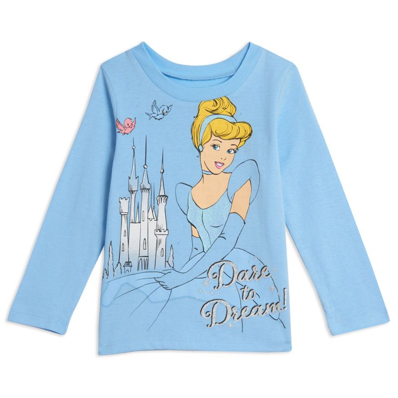 Disney Princess Cinderella Belle Ariel 3 Pack T-Shirts Multicolored , 3 of 10