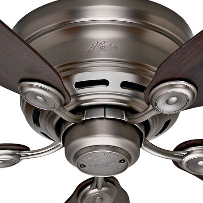 Antique Pewter 42" Low Profile Ceiling Fan with Reversible Chestnut/Walnut Blades