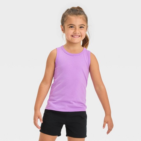 Toddler Girls' Floral Tank Top - Cat & Jack™ Lavender 2t : Target