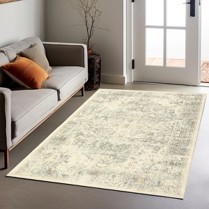Area Rug, Vintage Rugs, Washable Rug, Distressed Rugs for Entryway, Non Slip Carpet, Foldable Low Pile Carpet, Indoor Door Mat, Kitchen Rug - 1 of 4