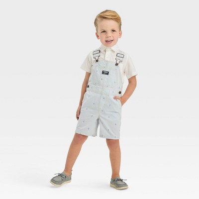 Image of OshKosh B'gosh Toddler Boys' Anchor Printed Pinstripe Shortalls - Blue 18M