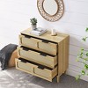 Sapphtopaz Dresser for Bedroom 3 Rattan Drawers Dresser Closet Organizers and Storage with Handles Storage Cabinet for Bedroom, Living Room - 4 of 4