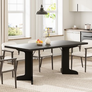 71" Large Dining Table for 6 to 8 People, Modern Dinner Table with Unique Wooden Legs, Rectangle Dining Table for Kitchen, Dining Room & Living Room - 1 of 4