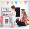 Infurnic Play Food and Toy Kitchens Kids with Phone, Chalkboard, Towel Rack, Ice Maker, 5 Accessories, Gift for 3-8 Years, Pink, 33.00"*10.60"*31.90" - 3 of 4