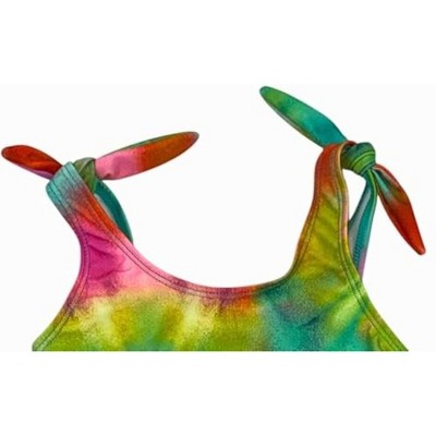 GO COCO Little Girls’ One Piece Cute Tank Beach Swimsuit, Tie-Dye Burst, 6X — фото 2