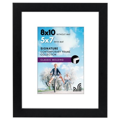Americanflat 8x10 Picture Frame in Black - Use as 5x7 Picture Frame with Mat or 8x10 Frame Without Mat