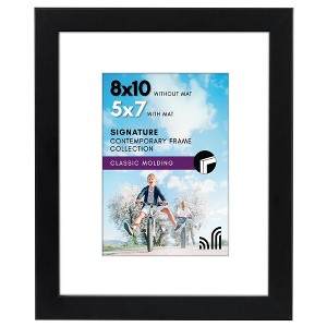 Americanflat 8x10 Picture Frame in Black - Use as 5x7 Picture Frame with Mat or 8x10 Frame Without Mat - 1 of 4