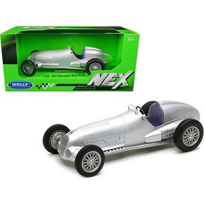 1937 Mercedes-Benz W125 Silver Metallic "NEX Models" Series 1/24 Diecast Model Car by Welly - 1 of 3