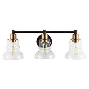 Light Manhattan Vintage Metal/Glass Industrial Rustic LED Vanity - JONATHAN Y - 1 of 4