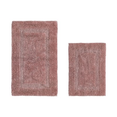 Lux Premium 100% Cotton Tufted Solid Reversible 2 PC Bath Rug Set – Ultra-Soft, Water-Absorbent, Durable, Machine Washable Bathroom Rug