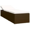vidaXL Sun Lounger with Cushion and Tea Table Poly Rattan Brown - 4 of 4