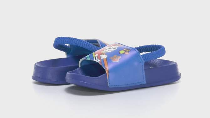 Nickelodeon Paw Patrol Kids Boys Girls Flip Flop Summer Beach Slide Sandals with back strap (Sizes 5-12 Toddler/Little Kid), 2 of 8, play video