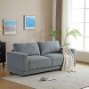 ORRD 81" Modern Square Arm Sofa, Soft Velvet Upholstery, Deep Cushions & Sturdy Legs, Gray, for Living Room or Bedroom - 2 of 4