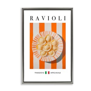 Stupell Industries Traditional Ravioli Pasta Black Framed Floater Canvas Wall Art - 1 of 4