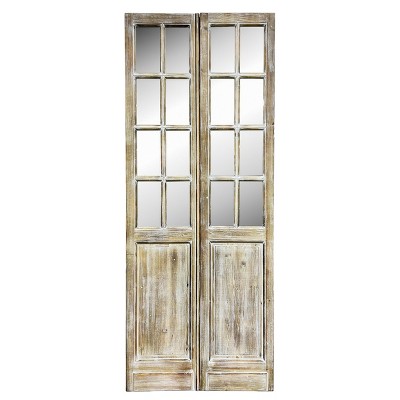 VIP Wood 72 in. Brown French Door Decor Accent