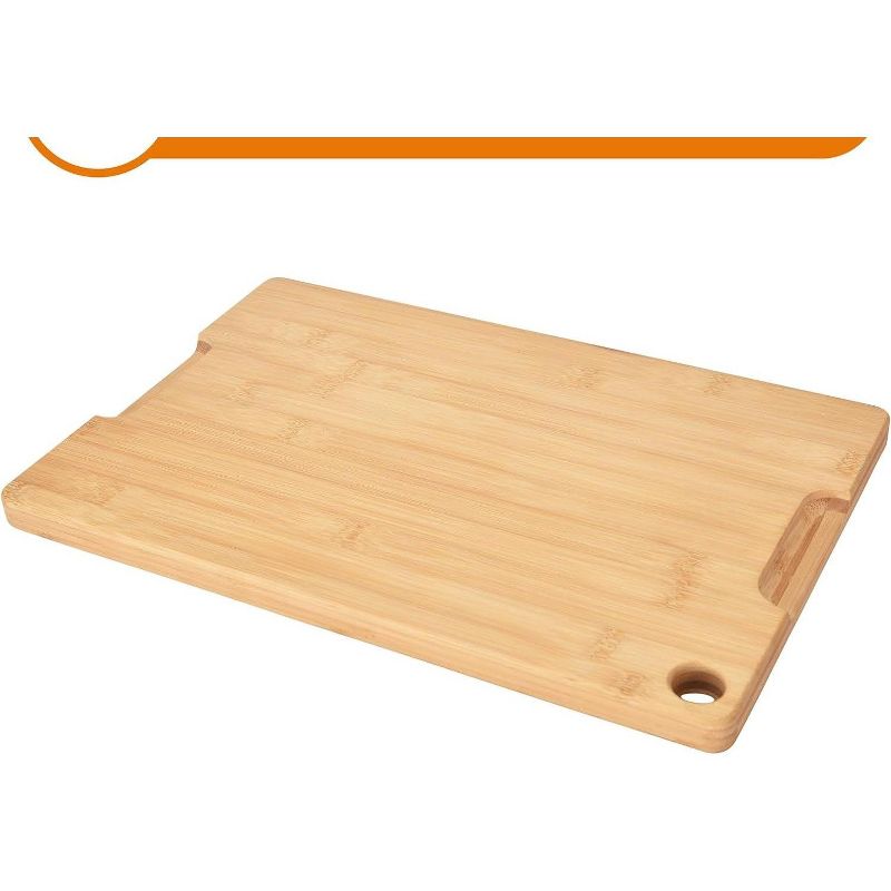 Bruntmor Brisket Cutting Board Wooden Bamboo Cutting Board with Solid Craftsmanship, Brown, 3 of 4