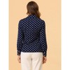 Allegra K Women's Collar Long Sleeve Polka Dots Blouse Button Down Shirt - 4 of 4