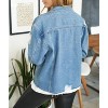 Women's Distressed Denim Jean Jacket - White Birch - 2 of 4
