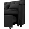 RISOKEYS Pull Out Couch Bed - 3 in 1 Convertible Sofa Bed, Wear Resistant Suede Fabric Sleeper Chair Bed, Lounge Sleeper Sofa for Small Space - Black - 3 of 4