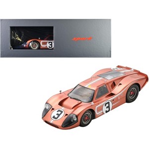 Ford GT40 MK IV #3 Mario Andretti - Lucien Bianchi "24 Hours Le Mans" (1967) with Acrylic Display Case 1/18 Model Car by Spark - 1 of 3