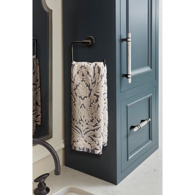 Matte Black Modern Wall Mounted Towel Ring