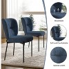 UNISOAR Dining Chairs Set of 2, 18.5 inch Chairs with Linen Cushion, Metal Legs for Living Room, Kitchen & Dining Room,Blue/Deep Gray/Light Gray - 4 of 4