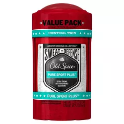 Old Spice Hardest Working Collection Sweat Defense Antiperspirant & Deodorant Pure Sport Plus Twin Pack - 2.6oz