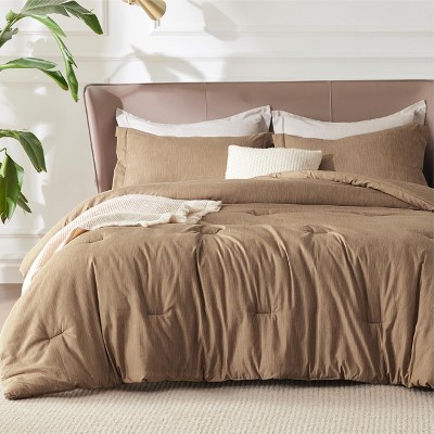 Bedsure | 2/3 Pcs Comforter Set Solid Cationic Dyeing Soft & Cozy Bedding Set