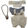 Doll Clothes Superstore Tan Overalls, Striped Shirt & Matching Hat for 17.5 cm Labubu Dolls - 4 of 4