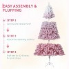 Snow Flocked Christmas Tree, Artificial Xmas Fir Tree with Warm White LED Lights,  Sturdy Metal Stand - 3 of 4