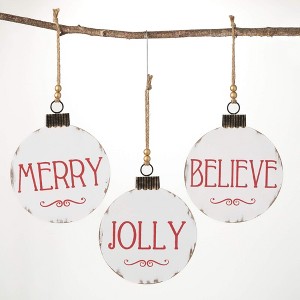 12"H Sullivans Jolly Text Ornament - Set of 3  Multicolored Christmas Ornaments - 1 of 2