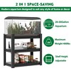 31.5 Inch H Black Adjustable 3-Tier Metal Fish Tank Rack Shelf Storage Shelf for Living Room Office - 3 of 4