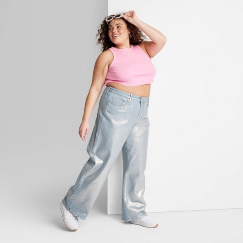 Plus Size Wide Leg Jeans : Target