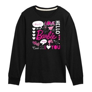Boys' - Barbie - Barbie Valentine's Collage Long Sleeve Graphic T-Shirt - 1 of 4