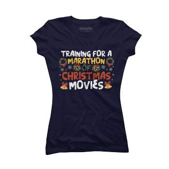 Junior's Design By Humans Training For A Marathon Of Christmas Movies By Thingsandthings T-Shirt