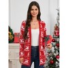 Christmas Cardigan For Women Casual Long Sleeve Round Neck Open Front Cardigan Sweaters - 2 of 4
