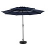 Gulches Aluminium 10ft 3 Tier Auto-tilt Umbrella£¬Outdoor Patio Umbrella - Market Table Pool Deck Umbrella (Base Not Included)(Navy blue ) - 2 of 4