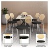 LeisureMod Velvet Dining Chair with Rattan Back, Set of 4 Side Kitchen Chair with Stainless Steel Base Euston Collection - 4 of 4