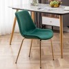 Roundhill Furniture Aufurr Modern Velvet Dining Chair, Green, Set of 2 - 3 of 4