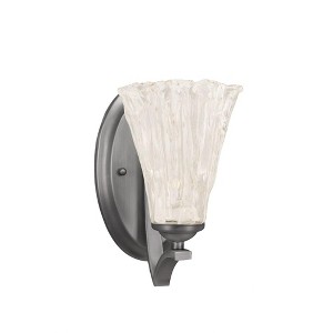 Toltec Lighting Zilo 1 - Light Sconce in  Graphite with 5.5" Fluted Italian Ice Shade - 1 of 1