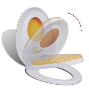vidaXL White & Yellow Soft-close Toilet Seat Adults/Children - 1 of 4