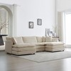 NicBex Couches for Living Room 111" Modern L Shape Sectional Sofa Couch with 2-Piece of Ottomans Chenille Upholstered 3 Seater Sleeper Sofa, Beige - 2 of 4