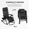 2 Outdoor Rocking Chairs Foldable Reclining Zero Gravity Lounge Rockers w/ Pillow Cup & Phone Holder - 4 of 4